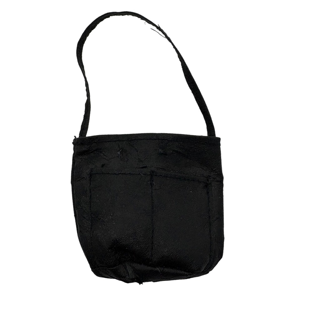 Vintage Barbie Purse Black Purse Doll Bag Accessory Small Fashion Handbag